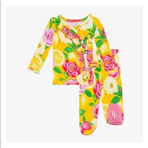 Posh Peanut Annika Front Ruffle Kimono 0-3 Months NWOT